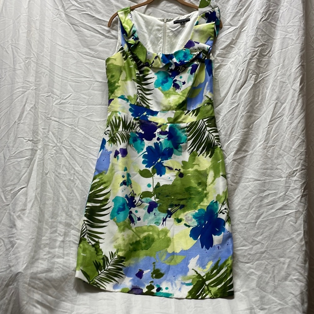 Isabella DeMarco flora & fauna multicolor lined scoop neck sleeveless dress